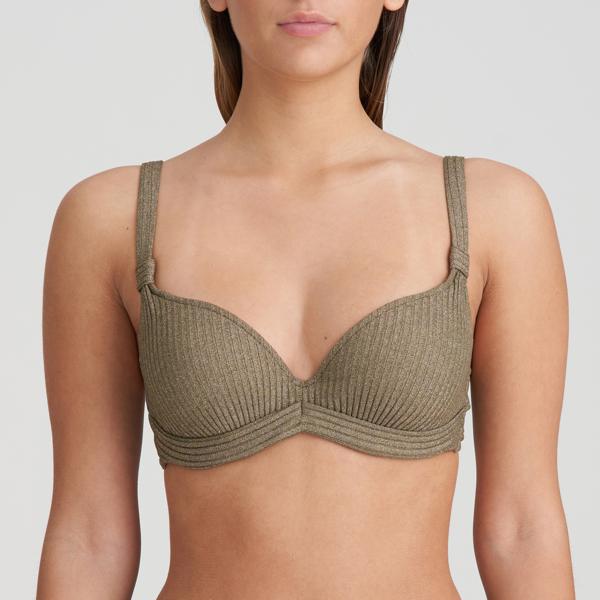 Marie Jo Swim voorgevormde plunge bikinitop Tinjis Golden Olive