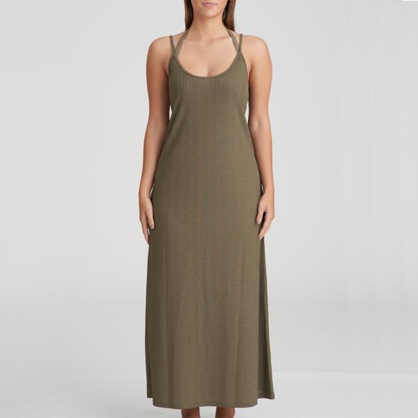 Marie Jo Swim badmode lange jurk Tinjis Golden Olive