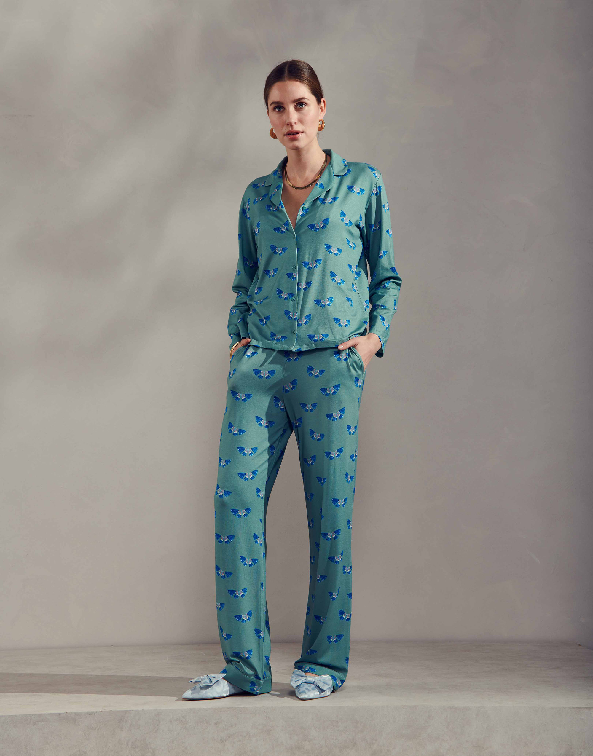 Essenza Elodie Eliza Top lange mouw Soft teal