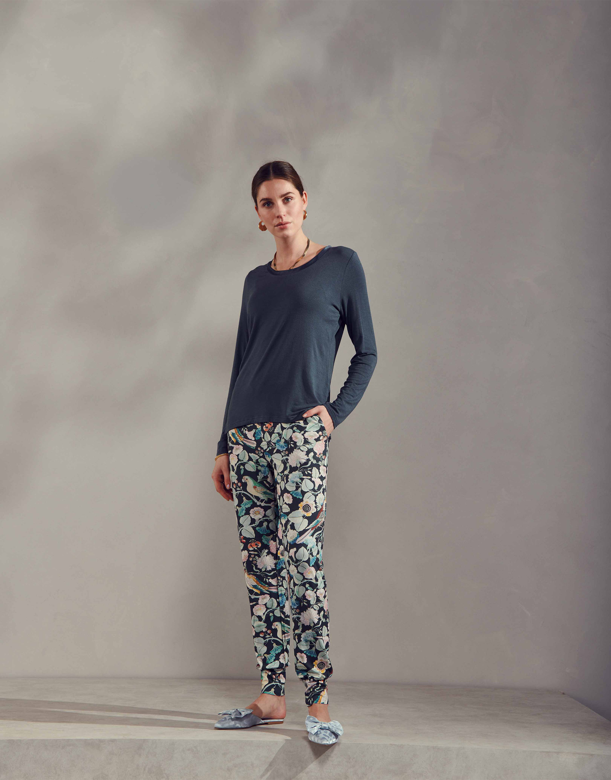 Essenza Jules Aleste Lange broek Slate grey