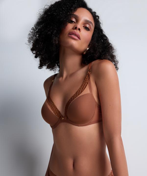 Aubade Sheer emotion Bh laag decollete bruin
