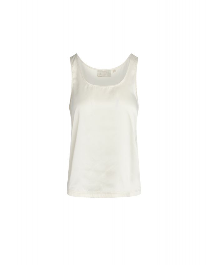 Essenza Shelby satin Uni Top zonder mouw Vanille