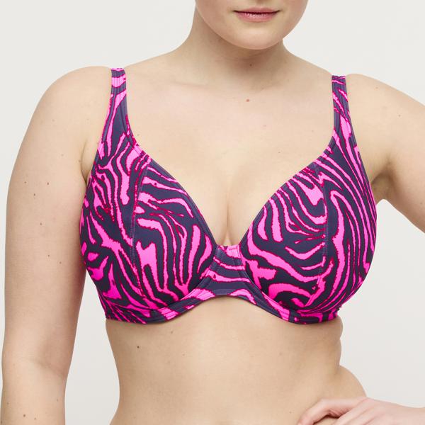 Prima Donna Swim Malabo balconnet bikinitop hot pink zebra