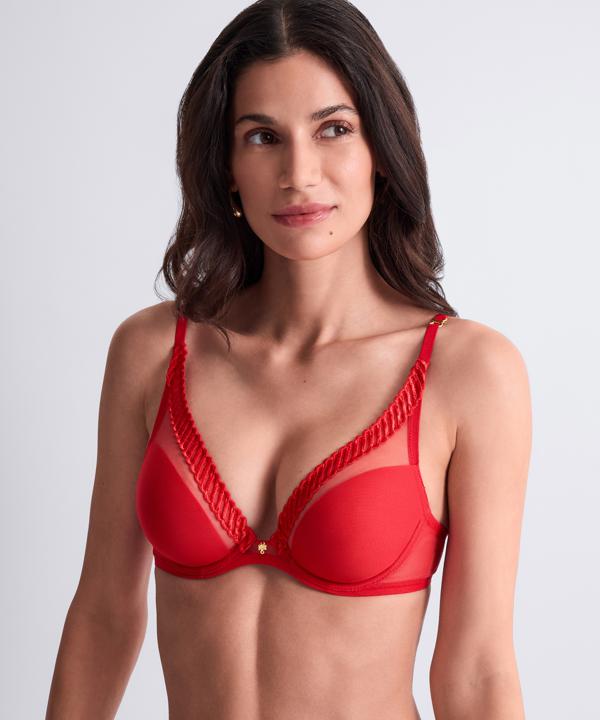 Aubade Sheer emotion Bh laag decollete rood